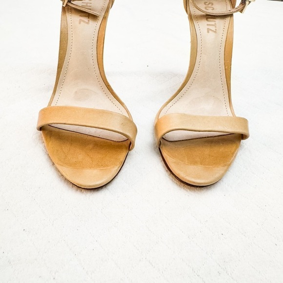 Schutz Modern Nude Ankle Strap Stiletto Heel Open Toe Sandal Size 7.5 - Picture 6 of 6